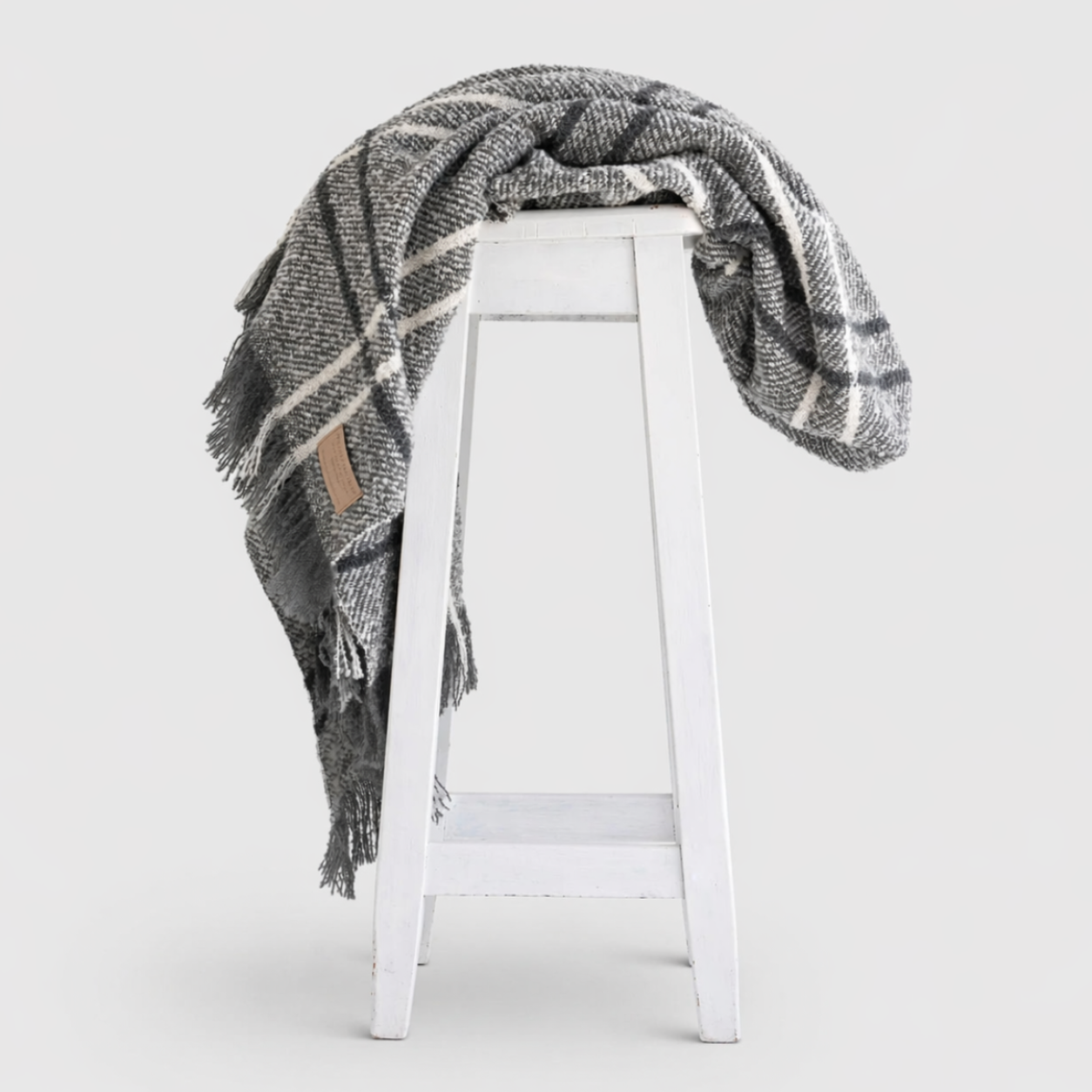 Window Check Grey Wool Twill Throw – Orient: Homeware + Gifts