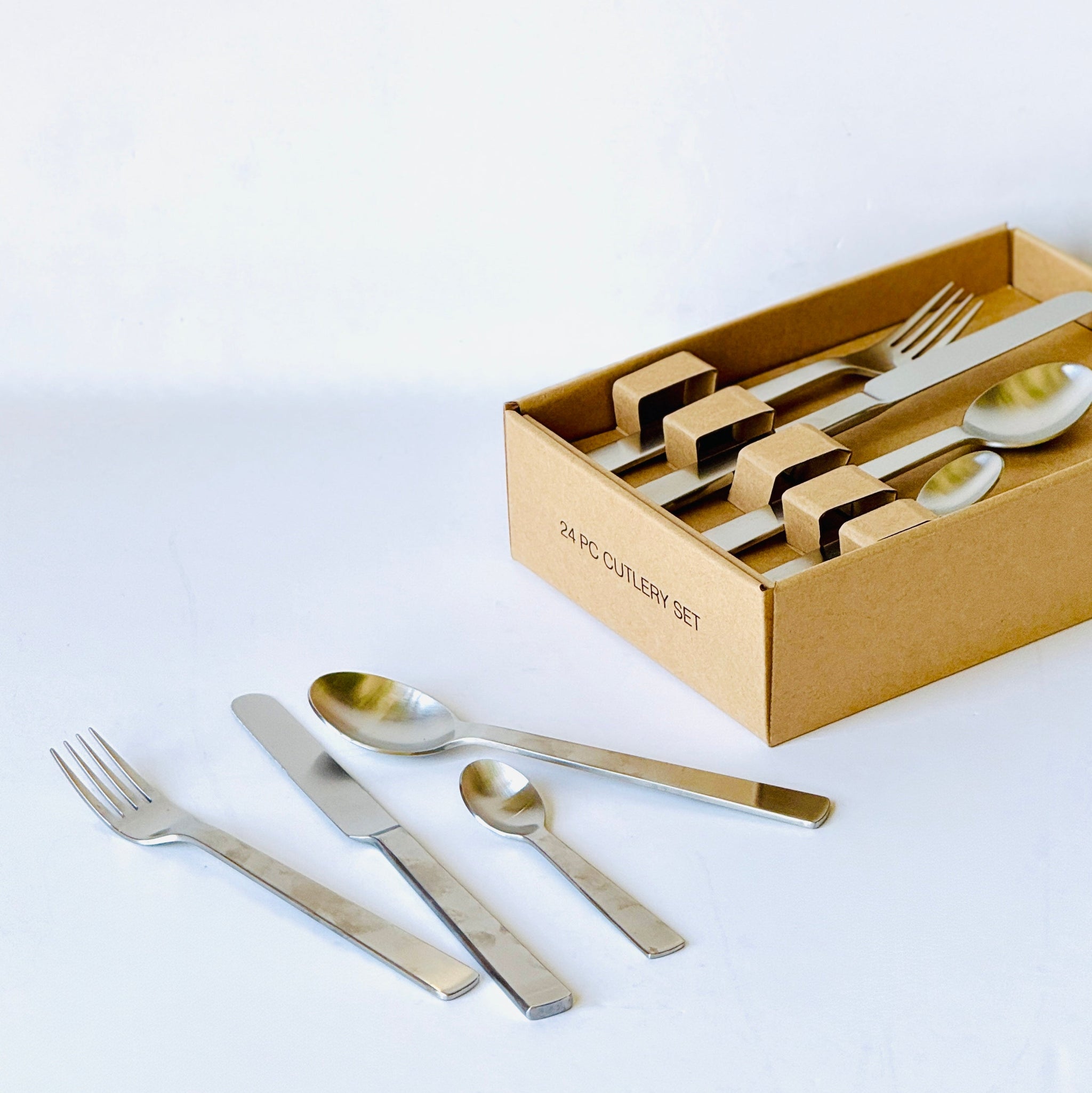 24 Piece Brushed Cutlery Set – Orient: Homeware + Gifts
